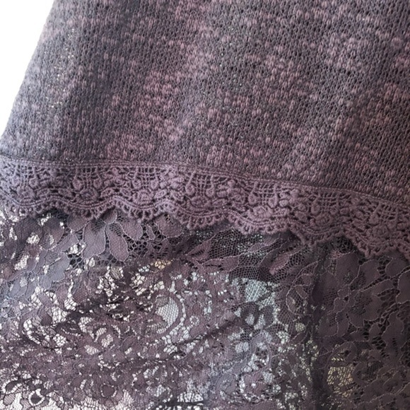 EYESHADOW Lightweight Cotton Blend Knit Top Lace Fringe Feminine Sweater S - Picture 4 of 5